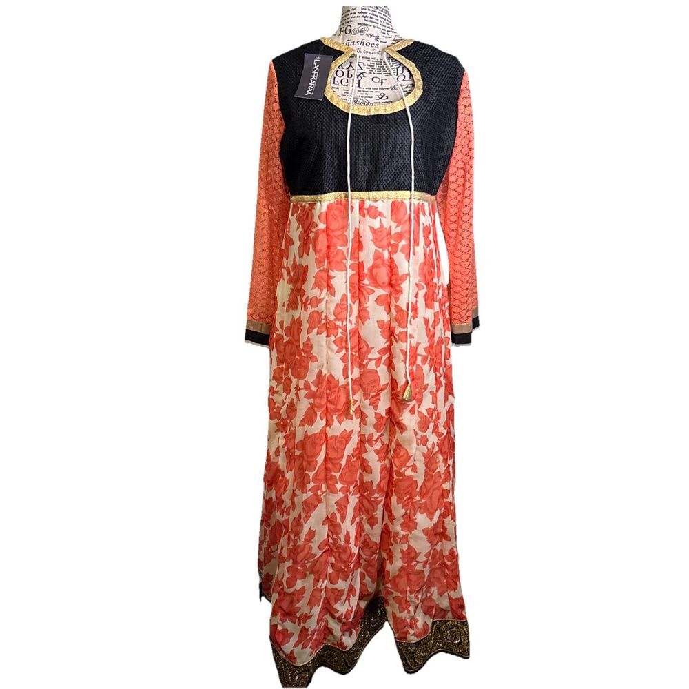 Lashkaraa. Orange/Yellow Multicolor Floral Printed Lehenga. New with tags‎